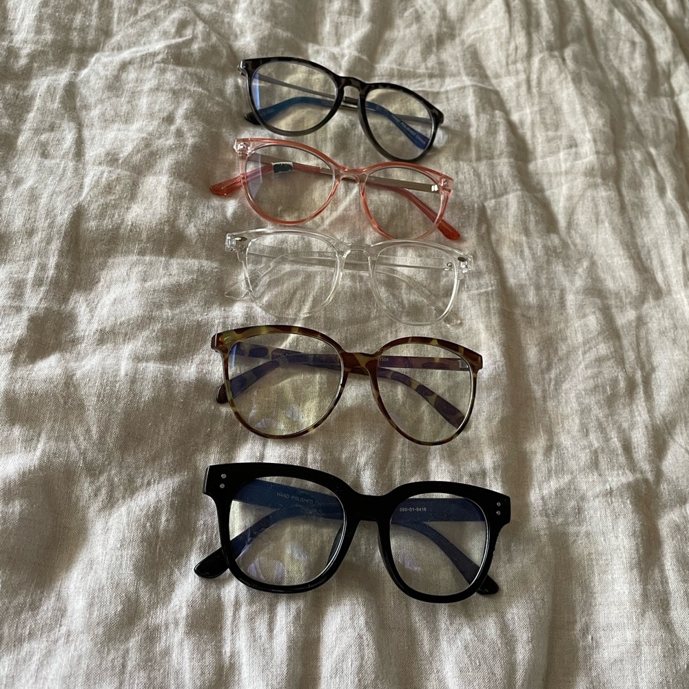 5 Pairs of Blue Light Glasses - Never Worn!